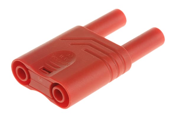 Product image for 4mm insulated jumper plug,red,32A,CAT II