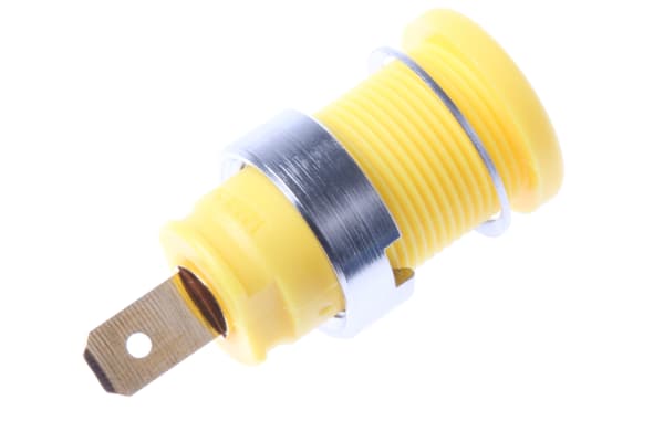 Product image for 4mm safety panel socket,yellow,25A