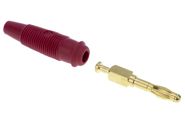 Product image for 4mm gold plate banana plug,red,32A