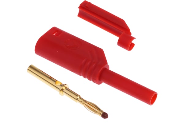 Product image for Hirschmann Test & Measurement Red Male Banana Plug - Solder Termination, 1000V ac/dc, 10A