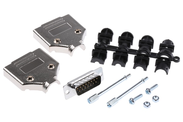 Product image for DSUB PLUG + METALISED HOOD KIT 15WAY