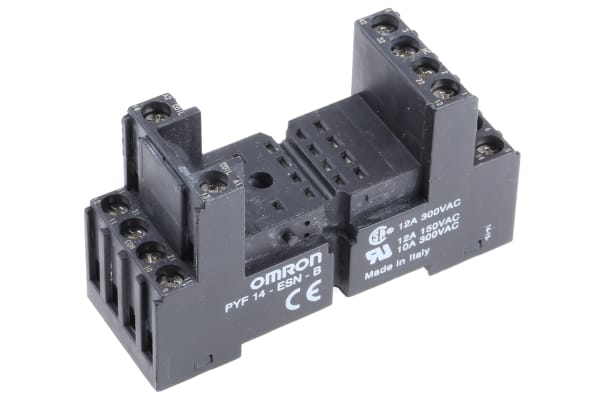 Product image for Relay DIN Rail socket,ESN,12A 27mm,Black