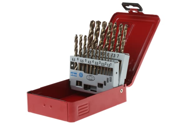 Product image for Dormer 19 piece Multi-Material Twist Drill Bit Set, 1mm to 10mm