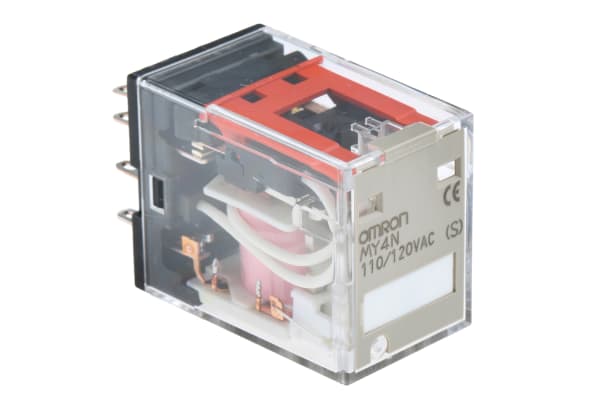 Product image for Plug-in Relay, LED 14 pin 4PDT 5A 120VAC