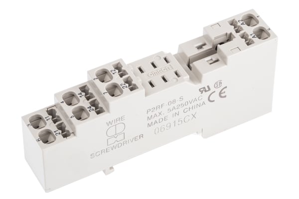 Product image for DIN Rail / Surface 8 Pin Relay Socket