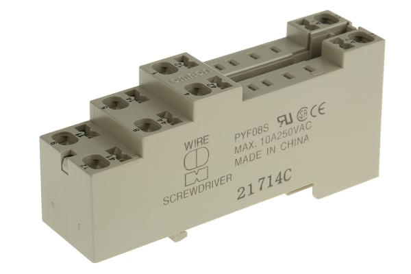 Product image for DIN Rail / Surface 8 Pin Relay Socket