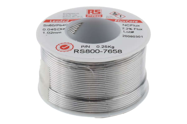 Product image for 60/40 tin-lead solder, 1.0mm, 250g