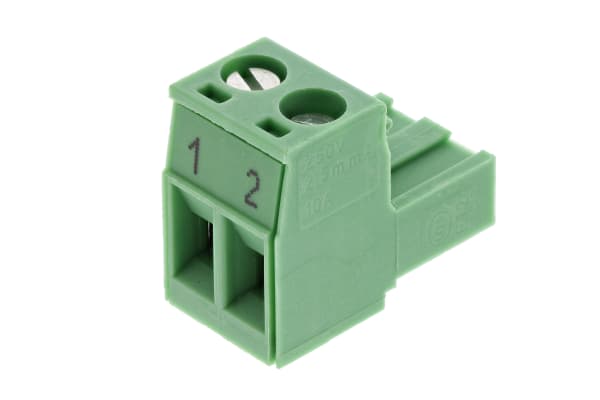 Product image for PLUG-IN CONNECTOR, 5MM PITCH, 2 WAY