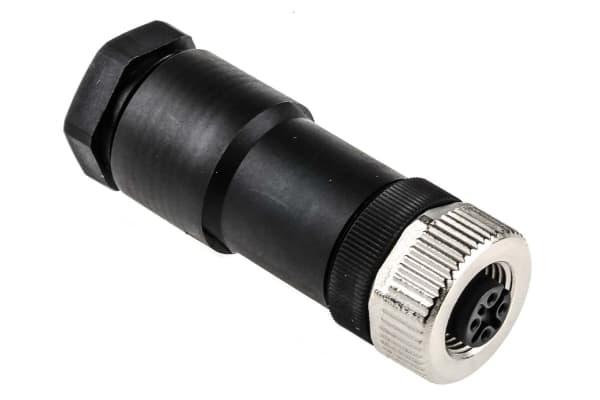 Product image for M12-A,4 pole female power cable conn