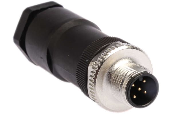 Product image for M12-A,5 pole male power cable conn