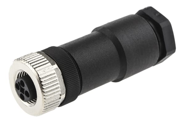 Product image for M12-T,4W female cable connector power