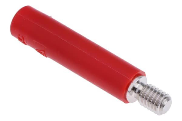 Product image for 4mm screw-in socket,M4 thread,32A,red