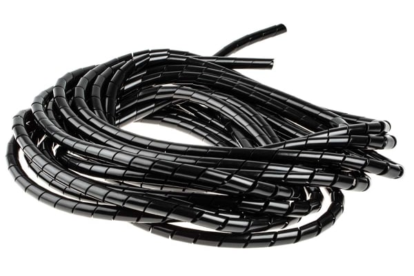Product image for PE SPIRAL CABLE WRAP 8mm Black 30.5m