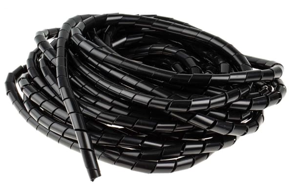 Product image for Nylon spiral wrap 15mm black 10m