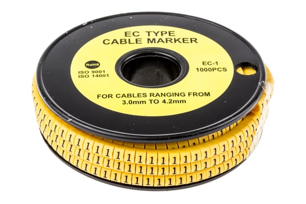 Product image for Slide On PVC Yellow Cable Marker 1