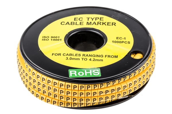 Product image for Slide On PVC Yellow Cable Marker P