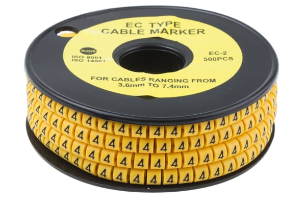 Product image for Slide On PVC Yellow Cable Marker 4