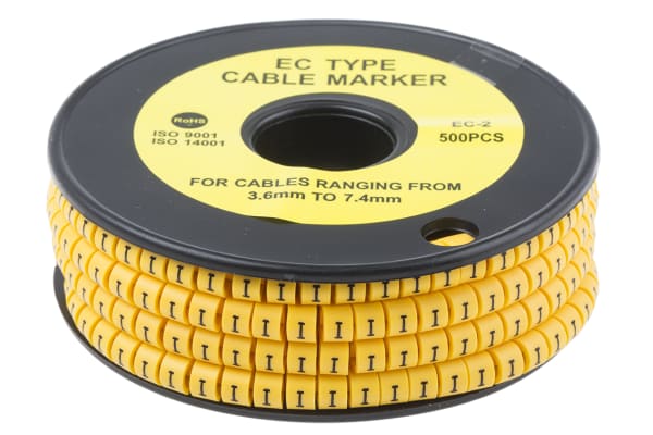 Product image for Slide On PVC Yellow Cable Marker I