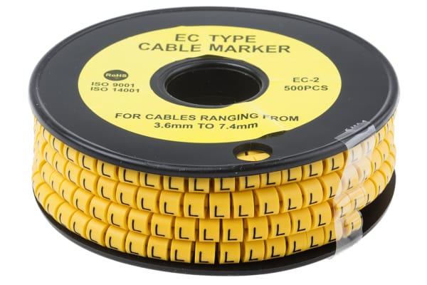Product image for Slide On PVC Yellow Cable Marker L