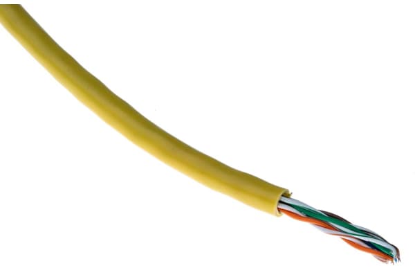 Product image for Yellow Cat5 plus UTP cable,50m