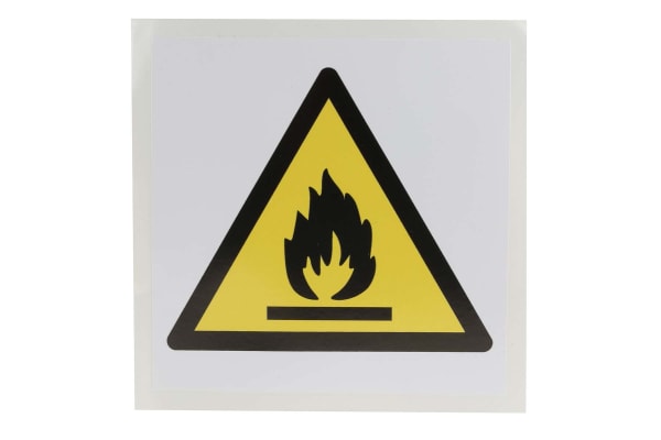 Product image for 100x100mm Vinyl Flammable Material Sign