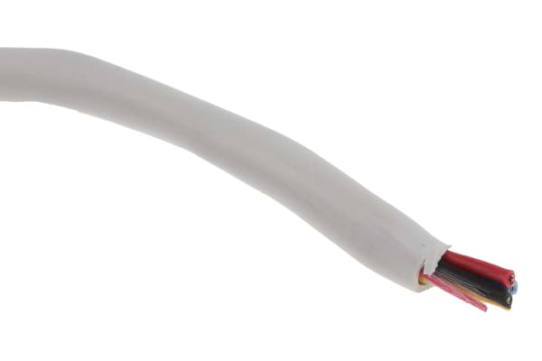 Product image for White 4 core signal cable,7/0.2mm 100m