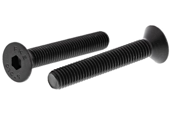 Product image for Blk steel hex skt csk head screw,M8x50mm