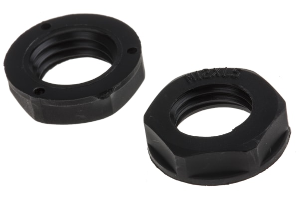 Product image for M12 x 1.5 Black locknut IP68