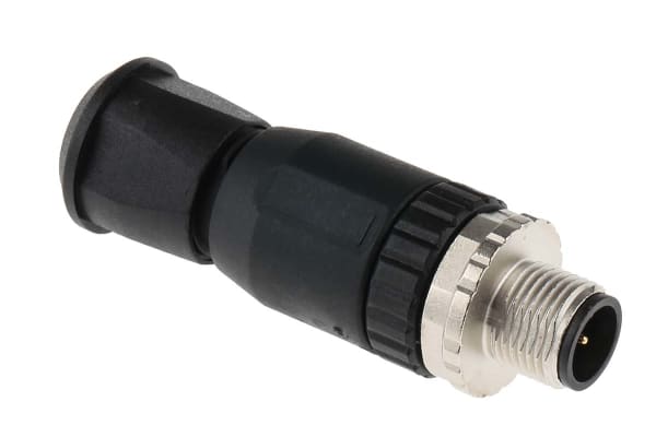 Product image for M12,5W,MALE,STAIGHT,FIELD,SCREW TERMALS