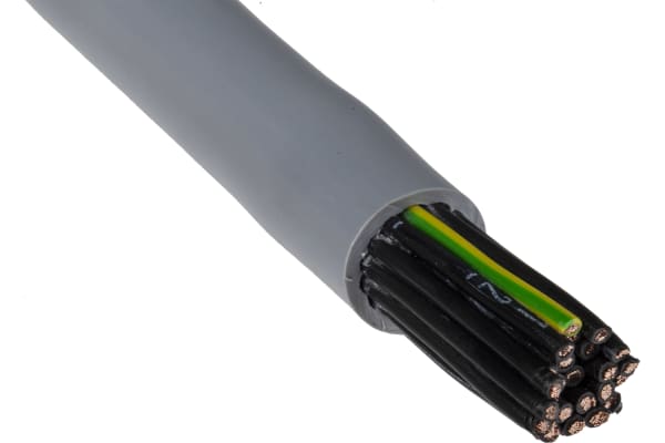 Product image for RS PRO 25 Core Unscreened YY Control Cable, 1 mm², Grey PVC Sheath, 50m, 17 AWG