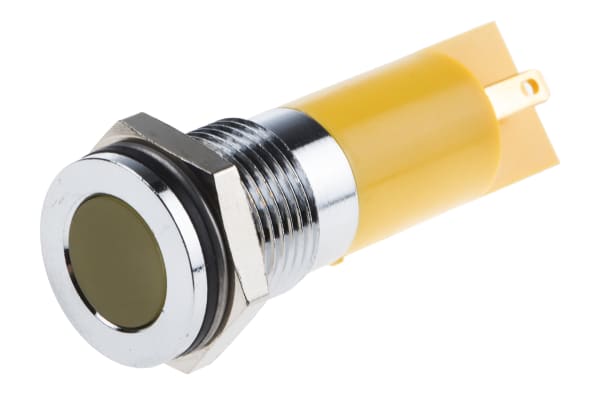 Product image for 14mm flush low current LED,yellow 110Vdc