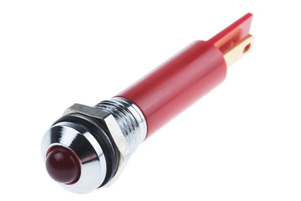 Product image for 8MM PROMINENT LOW CURRENT LED, RED 12VDC