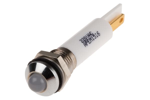 Product image for 8mm prom hyper bright LED, white 220Vac