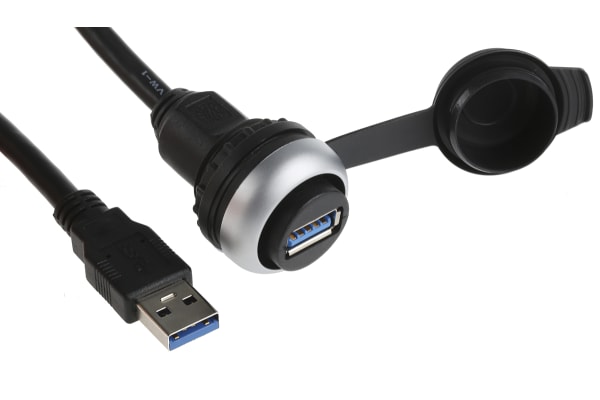 Product image for BULKHEAD INTERFACE USB 2.0 TYPE A SOCKET