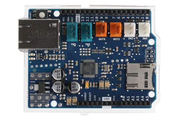 Product image for Arduino Ethernet Shield 2 (without PoE) MCU Shield A000024