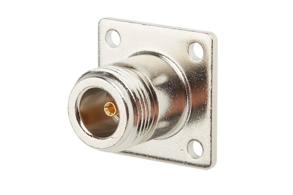 Product image for RF coax adapter SMA jack - N flange jack