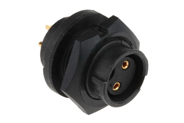 Product image for PANEL MOUNT 2 PIN CIRCULAR CONNECTOR