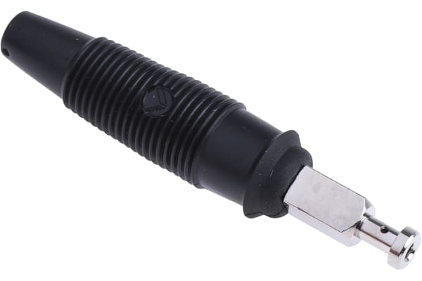 Product image for 4mm plug, solder connection, 32A, black