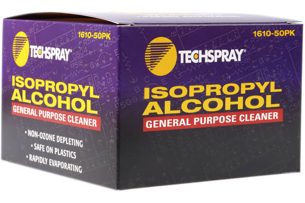 Product image for Techspray 50 pcs Box Isopropyl Alcohol (IPA) for Various Applications