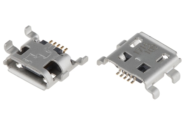 Product image for MICRO-USB B R/A MID-MOUNT PCB RECEPTACLE