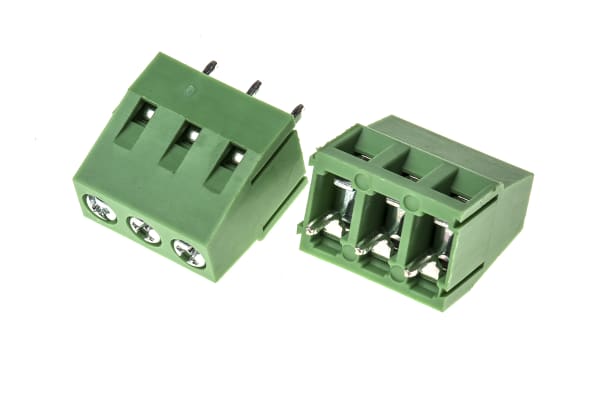 Product image for 5mm PCB terminal block, std profile, 3P