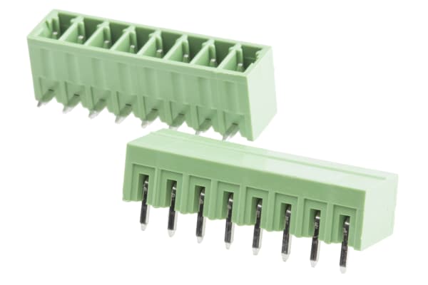 Product image for 3.5mm PCB terminal block, R/A header, 8P