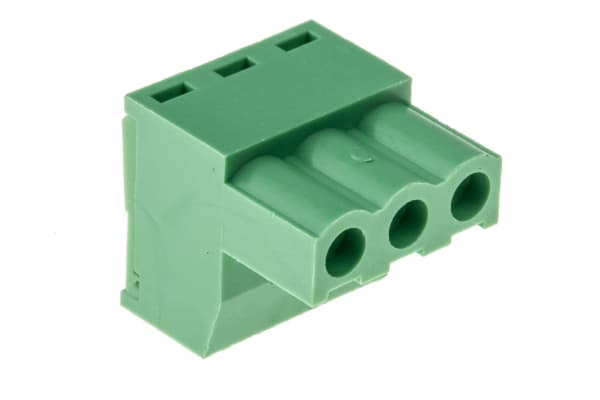 Product image for 5.08mm PCB terminal block, R/A plug, 3P