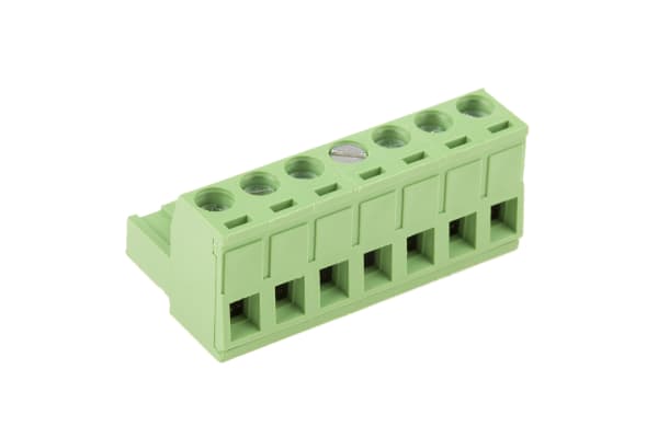 Product image for 5.08mm PCB terminal block, R/A plug, 7P