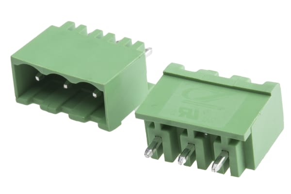 Product image for 5.08 PCB terminal block, vert header, 3P