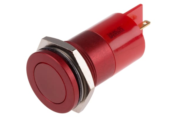 Product image for 22MM FLUSH ANODISED LED, RED 24VAC/DC