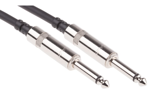 Product image for REAN 1/4 in Jack - Jack Lead Black 3.05m