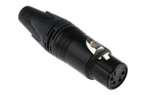 Product image for XLR 4W FEMALE CABLE CONNECTOR, BLACK