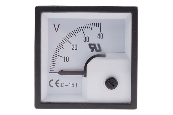 Product image for DC Voltmeter 48x48mm 90 deg scale 40V