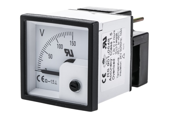 Product image for DC Voltmeter 48x48mm 90 deg scale 150V